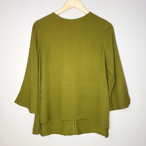 🦋3/$25 Topshop Size 2 Olive Green ¾ Sleeve Oversized Boho Top Tunic